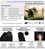 40X30cm Gaming Oyuncu Mousepad Kaymaz Kauçuk Taban Dikişli Kenar Military Operation MP274030