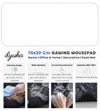 70x30 Logosuz Beyaz-White ilyuka MP347030 Büyük Boy XL Gaming Mousepad Dikişli Kenar Kaymaz Taban 70x30cm