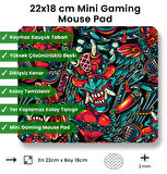 Crazy Heart 22x18cm MP352218 ilyuka Mini Boy Gaming Mousepad Dikişsiz Kenar Kaymaz Kauçuk Taban 22x18cm