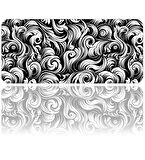ilyuka 90x40cm Professional Gaming Mousepad XXL Büyük Boy Dikişli Kenar Kaymaz Taban MP369040 Black And White Abstract Patterns