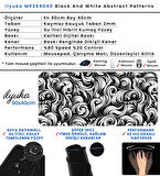 ilyuka 90x40cm Professional Gaming Mousepad XXL Büyük Boy Dikişli Kenar Kaymaz Taban MP369040 Black And White Abstract Patterns