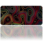 ilyuka 90x40cm Professional Gaming Mousepad XXL Büyük Boy Dikişli Kenar Kaymaz Taban MP379040 Colored Topography Map