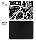 Mouse Pad 40X30cm Black And White Topography Map MP384030 Büyük Boy Uyumlu Gaming Oyuncu Kaymaz Kauçuk Taban Dikişli Kenar Mousepad