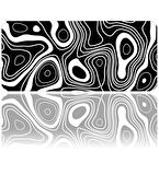 ilyuka 90x40cm Professional Gaming Mousepad XXL Büyük Boy Dikişli Kenar Kaymaz Taban MP389040 Black And White Topography Map