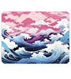 Mouse Pad 40X30cm Japanese Waves MP454030 Büyük Boy Uyumlu Gaming Oyuncu Kaymaz Kauçuk Taban Dikişli Kenar Mousepad