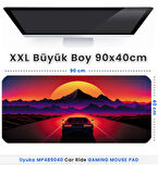 ilyuka 90x40cm Professional Gaming Mousepad XXL Büyük Boy Dikişli Kenar Kaymaz Taban MP489040 Car Ride
