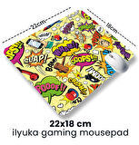 Funny Figures 22x18cm MP522218 ilyuka Mini Boy Gaming Mousepad Dikişsiz Kenar Kaymaz Kauçuk Taban 22x18cm