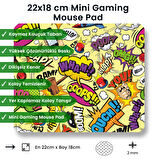 Funny Figures 22x18cm MP522218 ilyuka Mini Boy Gaming Mousepad Dikişsiz Kenar Kaymaz Kauçuk Taban 22x18cm