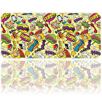 ilyuka 90x40cm Professional Gaming Mousepad XXL Büyük Boy Dikişli Kenar Kaymaz Taban MP529040 Funny Figures
