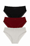Beli Dantelli Bikini 3'lü Set