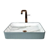 PURE MARMO 50 CM MAT GRİ CALACATTA TEZGAH ÜSTÜ ÇANAK LAVABO 