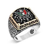 Gümüş Osmanlı Devlet Armalı Erkek Yüzük