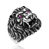 ​Gümüş Aslan Kafası Erkek Yüzük