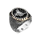 Gümüş Tuğra Oval Erkek Yüzük