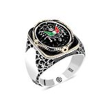 Gümüş Osmanlı Arması Oval Erkek Yüzük