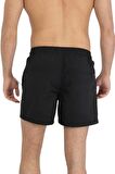 Siyah Su İtici Özellikli Düz Renk Basic Erkek Plaj Deniz Şort Mayo - 301-Siyah