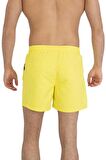 Sarı Su İtici Özellikli Düz Renk Basic Erkek Plaj Deniz Şort Mayo - 301-Sarı