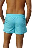 Mint Kısa Model Su İtici Özellikli Düz Renk Erkek Mini Plaj Deniz Şort Mayo - 2202-Mint