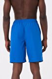 Saks Uzun Boy Basic Model Su İtici Özellikli Düz Renk Erkek Plaj Deniz Şort Mayo - 2206-Saks