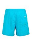 Turkuaz Su İtici Özellikli Naylon Kumaş Düz Renk Basic Erkek Plaj Deniz Şort Mayo - 540-Turkuaz