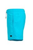 Turkuaz Su İtici Özellikli Naylon Kumaş Düz Renk Basic Erkek Plaj Deniz Şort Mayo - 540-Turkuaz