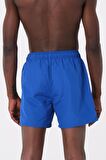 Saks Mavi Su İtici Özellikli Düz Renk Basic Erkek Plaj Deniz Şort Mayo - DG300-Saks