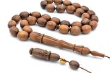 HAKİKİ USTA İŞİ OYMA İMAMELİ KOKULU SANDAL AĞACI TESBİH İRİ BOY 004