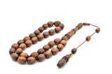 HAKİKİ USTA İŞİ OYMA İMAMELİ KOKULU SANDAL AĞACI TESBİH İRİ BOY 004