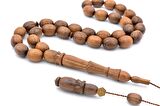 HAKİKİ USTA İŞİ OYMA İMAMELİ KOKULU SANDAL AĞACI TESBİH İRİ BOY 008