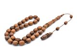 HAKİKİ USTA İŞİ OYMA İMAMELİ KOKULU SANDAL AĞACI TESBİH İRİ BOY 008