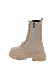 Mergenshoes B308 Ten Fermuarlı Bağcıklı Kadın Bot