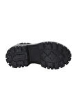 Mergenshoes 3089 Siyah Fermuarlı Bağcıklı Kadın Bot