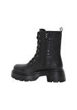 Mergenshoes BF183 Siyah Bağcıklı Fermuarlı Kadın Bot