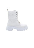 Mergenshoes BF183 Beyaz Bağcıklı Fermuarlı Kadın Bot