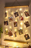 Mandallı Jüt İpli (fotoğraf Dahil) 3 Mt Led Işıklı Masif Ahşap Çerçeve