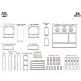 Meriç® Man F 2000 Ön Torpido Kaplama 56 Parça 1995-1999