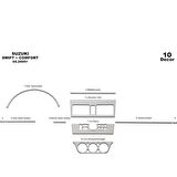 Meriç® Suzuki Swift Comfort Ön Torpido Kaplama 10 Parça 2005-2010
