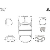 Meriç® Peugeot 206 Ön Torpido Kaplama Siyah 10 Parça 2001-2010