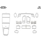 Meriç® Daewoo Cielo /Nexia Ön Torpido Kaplama 16 Parça 1995-1997