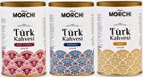 MORCHI Türk Kahvesi Dağ çilekli+Osmanlı+Dibek üçlü set (250 gr+250 gr+250 gr) Teneke Kutu
