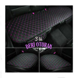 PEUGEOT 301 ALURE  Uyumlu Şark Serisi 3 Parça Deri Cepli Oto Minder Seti