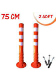 MELZOHOME ESNEK OTOPARK DUBASI PLASTİK YOL ŞERİT AYIRICI TRAFİK DUBASI 75 CM 2 ADET REFLEKTİFLİ DELİNATÖR  2 ADET 