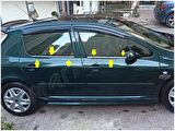 Peugeot 307 Krom Cam Çıtası 2001-2008 4 Parça Paslanmaz Çelik