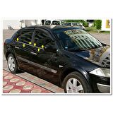 Renault Megane 2 Sedan Krom Cam Çıtası 2004-2010 4 Parça Paslanmaz Çelik