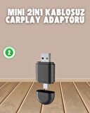 Kablosuz CarPlay Adaptörü – USB-A & Type-C Uyumlu Hızlı Bağlantı Cihazı