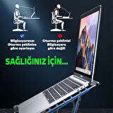ALLY Ayarlanabilir Taban Çift Fanlı Tablet ve Laptop Soğutucu Stand-(5775)