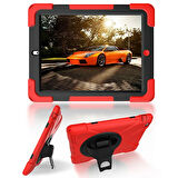 İPad 2/İPad 3/İPad 4/Shockproof 3 Katmanlı Standlı Zırh Kılıf-(5775)