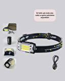 Kafa Lambası Led Fener Pratik Taşınabilir Ayarlanabilir USB Şarjlı