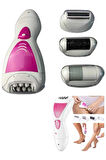 Ayak Törpü Başlıklı Epilatör Aleti 4 Başlıklı Taşınabilir Şarjlı Epilas