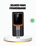 Powerbank 20000 mAh 22.5W Hızlı Şarjlı ve Kompakt Çoklu Kablo Çıkışlı